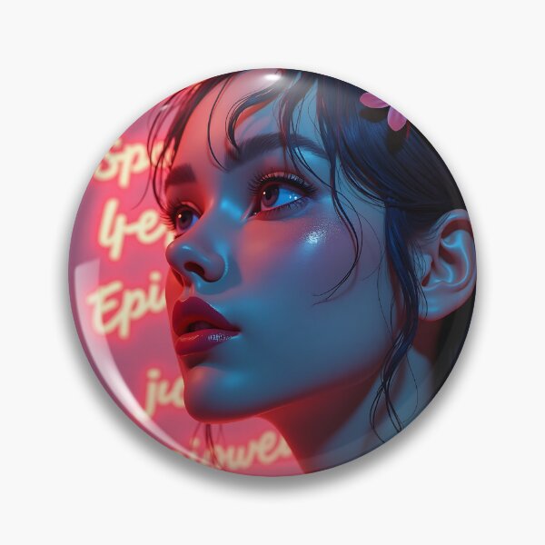 Aperçu de l'œuvre Portrait de rêve néon - Art cyberpunk glamour pour fille créée et vendue par VA Design.
