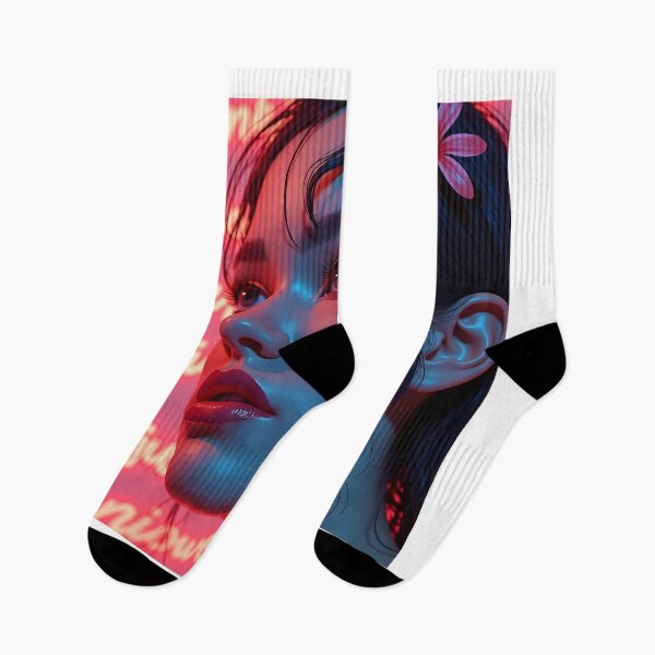 Item preview, Neon Dream Portrait - Cyberpunk Glamour Girl Art designed and sold by VA Design.