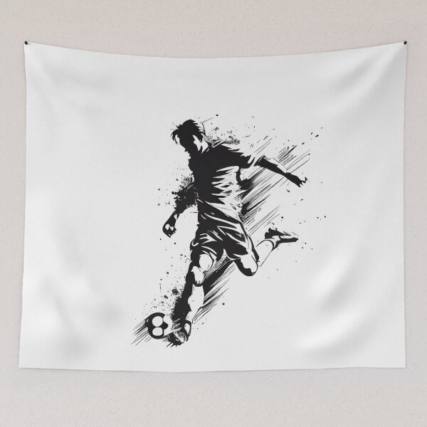 Item preview, Footballer in Motion: Dynamic Soccer Line Art designed and sold by ShadowAndSlate.