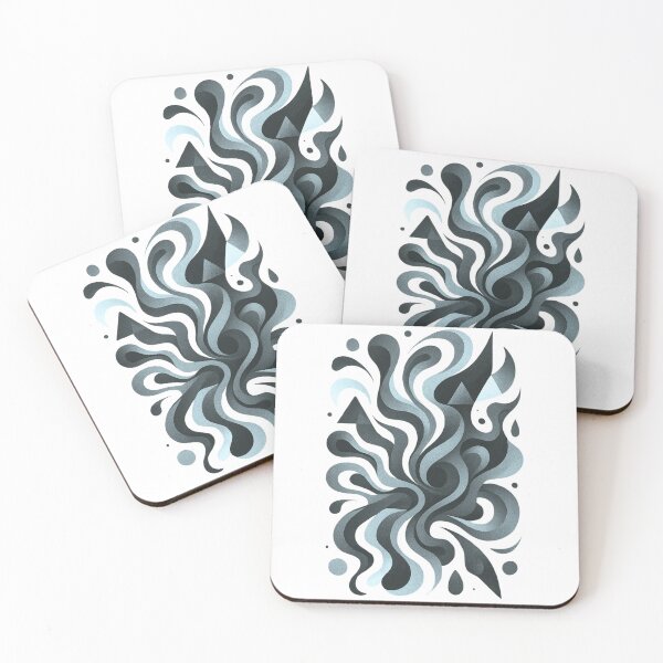 Item preview, Monochrome Surge – Abstract Flow in Black & Grey designed and sold by A Sinister Sly.