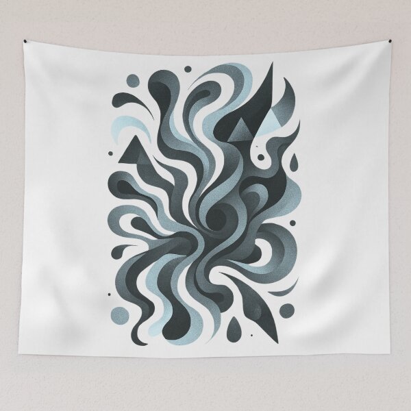 Item preview, Monochrome Surge – Abstract Flow in Black & Grey designed and sold by A Sinister Sly.