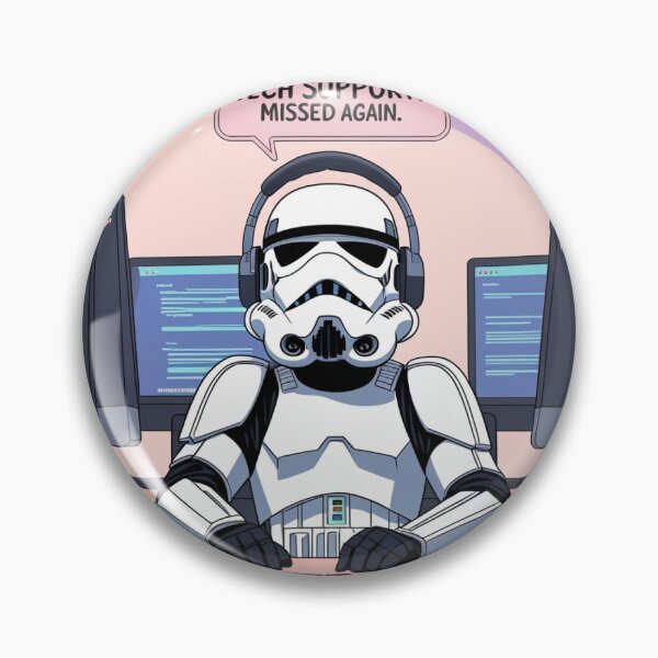 Item preview, Stormtrooper Tech Support: Missed Again – Funny Star Wars Meme Sticker designed and sold by FikaAndFeed.