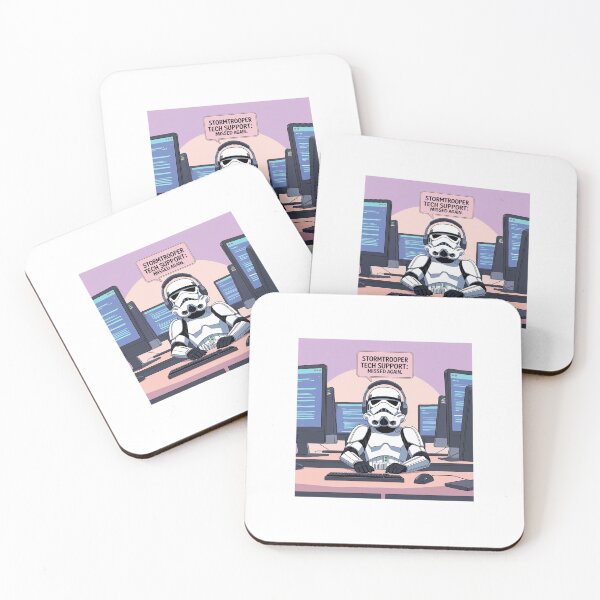 Item preview, Stormtrooper Tech Support: Missed Again – Funny Star Wars Meme Sticker designed and sold by FikaAndFeed.