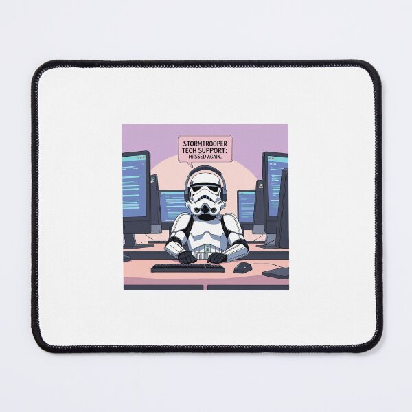 Item preview, Stormtrooper Tech Support: Missed Again – Funny Star Wars Meme Sticker designed and sold by FikaAndFeed.