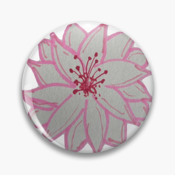 Item preview, Pink flower drawn designed and sold by BerryBeach.