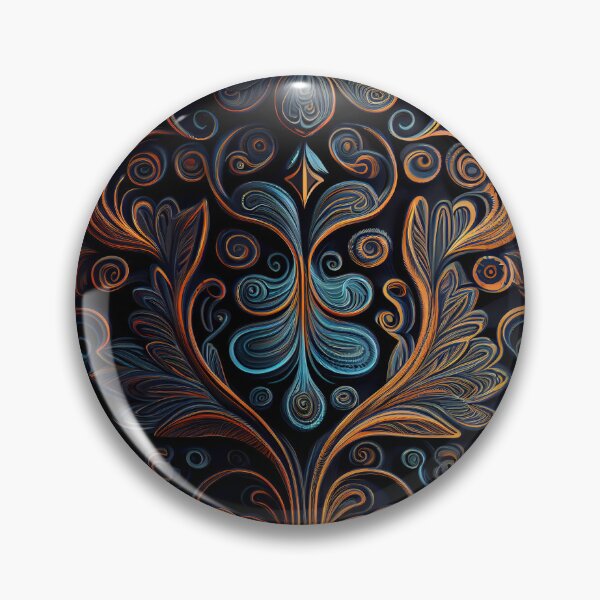 Item preview, Regal Fusion: Abstract Blue and Orange Ornate Pattern designed and sold by ShadowAndSlate.