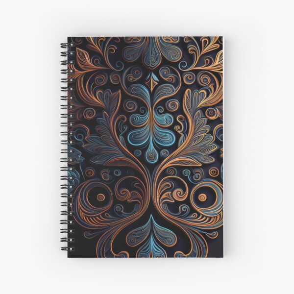 Item preview, Regal Fusion: Abstract Blue and Orange Ornate Pattern designed and sold by ShadowAndSlate.