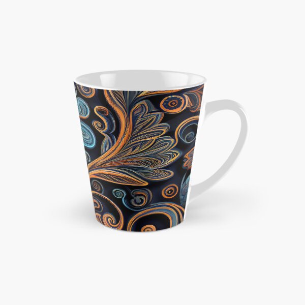 Item preview, Regal Fusion: Abstract Blue and Orange Ornate Pattern designed and sold by ShadowAndSlate.