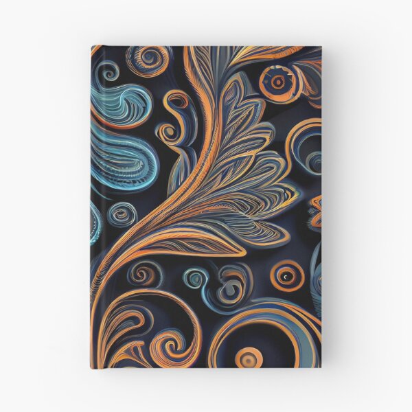 Item preview, Regal Fusion: Abstract Blue and Orange Ornate Pattern designed and sold by ShadowAndSlate.