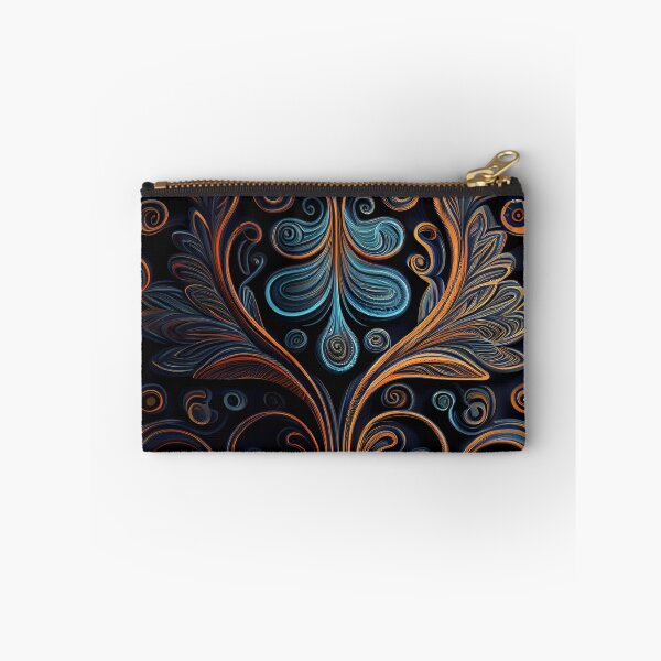Item preview, Regal Fusion: Abstract Blue and Orange Ornate Pattern designed and sold by ShadowAndSlate.