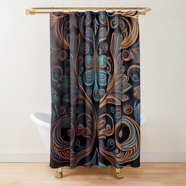 Item preview, Regal Fusion: Abstract Blue and Orange Ornate Pattern designed and sold by ShadowAndSlate.