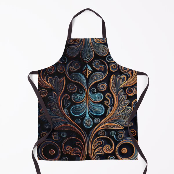 Item preview, Regal Fusion: Abstract Blue and Orange Ornate Pattern designed and sold by ShadowAndSlate.