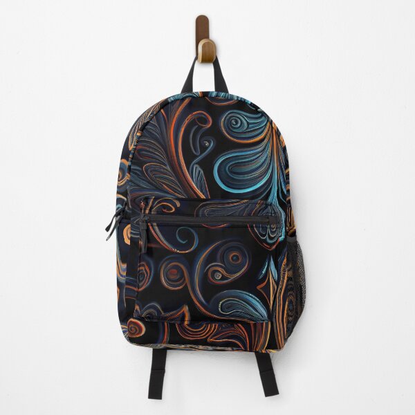 Item preview, Regal Fusion: Abstract Blue and Orange Ornate Pattern designed and sold by ShadowAndSlate.