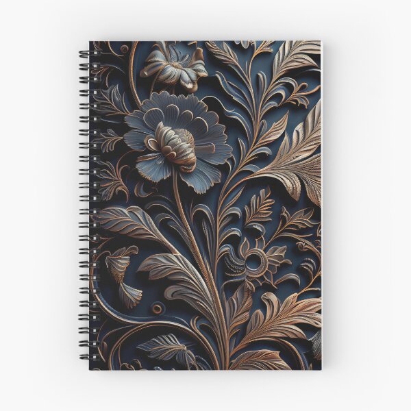 Item preview, Gilded Bloom: Ornate Royal Blue & Gold Relief designed and sold by ShadowAndSlate.