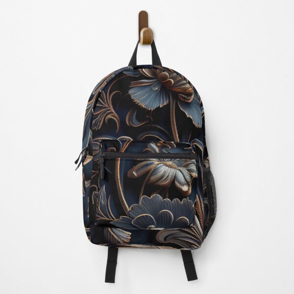 Item preview, Gilded Bloom: Ornate Royal Blue & Gold Relief designed and sold by ShadowAndSlate.