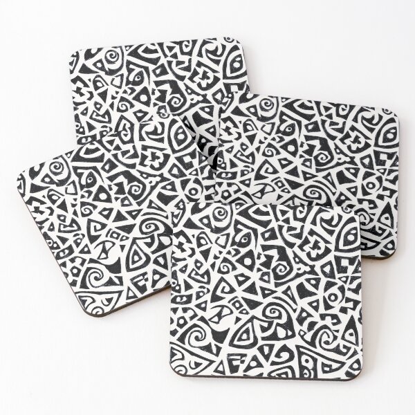 Item preview, Tribal Maze - Black & White Abstract Symbols designed and sold by djovan.