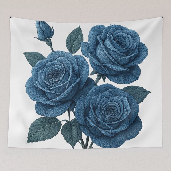 Item preview, Denim Rose Bloom designed and sold by cottoncode.