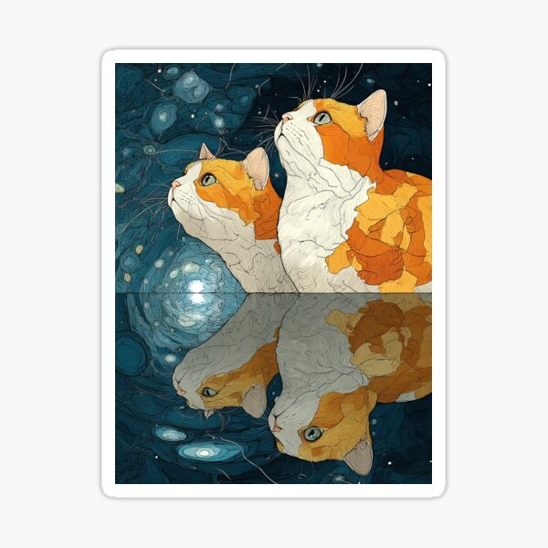 Item preview, Mirrorverse Cats – Reflected in Infinity designed and sold by PlanetBPop.