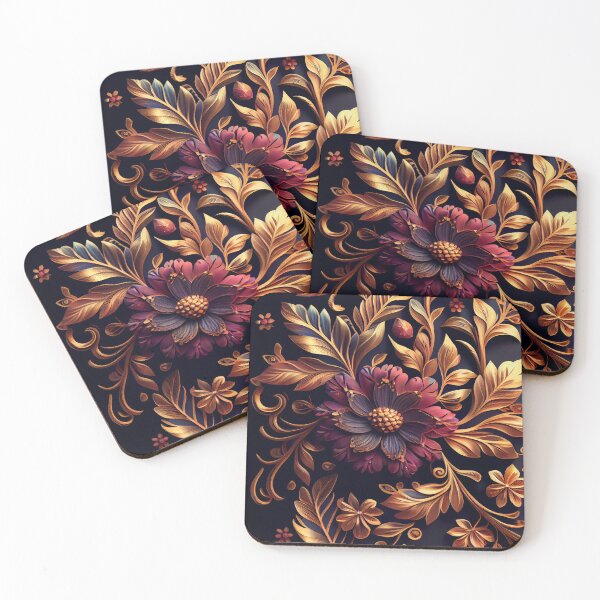 Item preview, Opulent Bloom: Gilded Floral Symphony designed and sold by ShadowAndSlate.