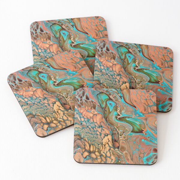 Item preview, Peachy salmon turquoise swim designed and sold by Jennifer Leavey Designs.