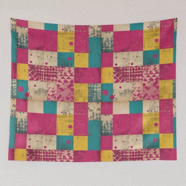 Item preview, Retro Block Beat – Grunge Pop Art Pattern designed and sold by Zenvo.