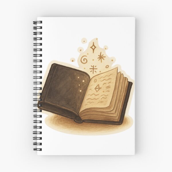 Item preview, The Spellbound Tome – Floating Symbols and Magic Book Illustration designed and sold by Alder & Quill.