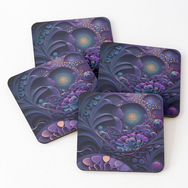 Item preview, Alien Bloom: Galactic Purple & Gold Fractal Flora designed and sold by ShadowAndSlate.