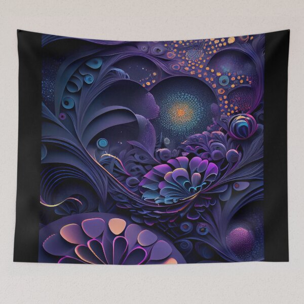 Item preview, Alien Bloom: Galactic Purple & Gold Fractal Flora designed and sold by ShadowAndSlate.