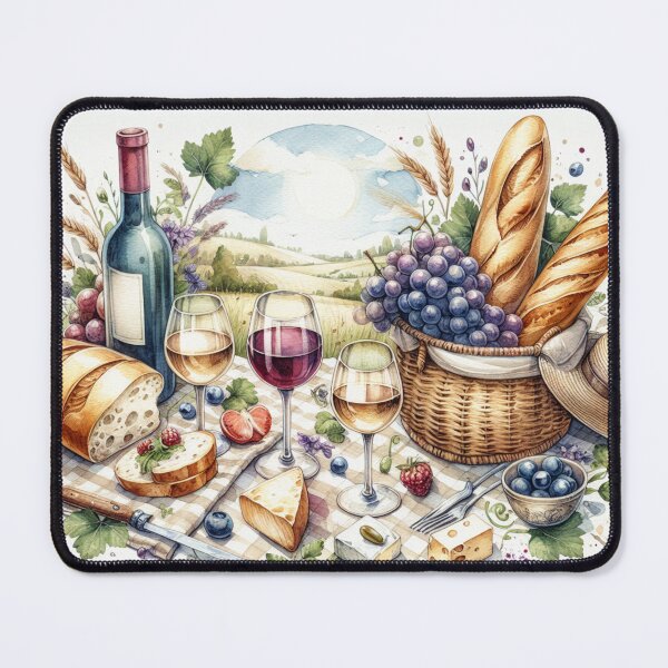 Item preview, Promenade gourmande : vin, fromage et baguette designed and sold by SeoulInkSoul.