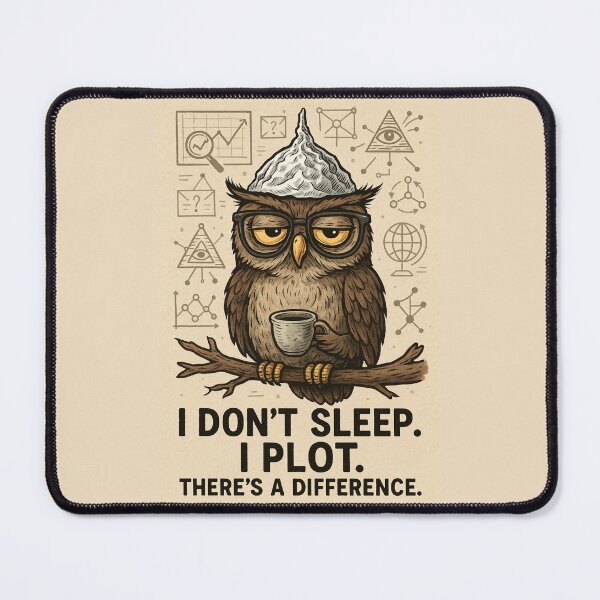Item preview, I Don’t Sleep. I Plot – Conspiracy Owl Humor designed and sold by A Sinister Sly.
