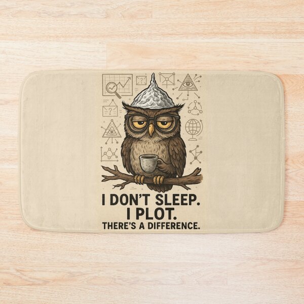 Item preview, I Don’t Sleep. I Plot – Conspiracy Owl Humor designed and sold by A Sinister Sly.
