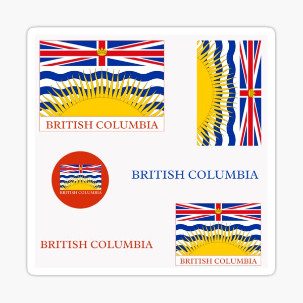 Flag of British Columbia with name - British Columbia Sticker