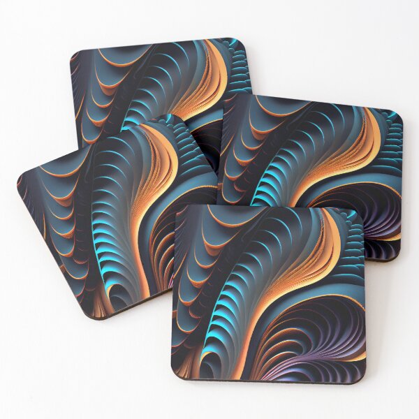 Item preview, Luminous Currents: Abstract Aqua & Orange Wave designed and sold by ShadowAndSlate.