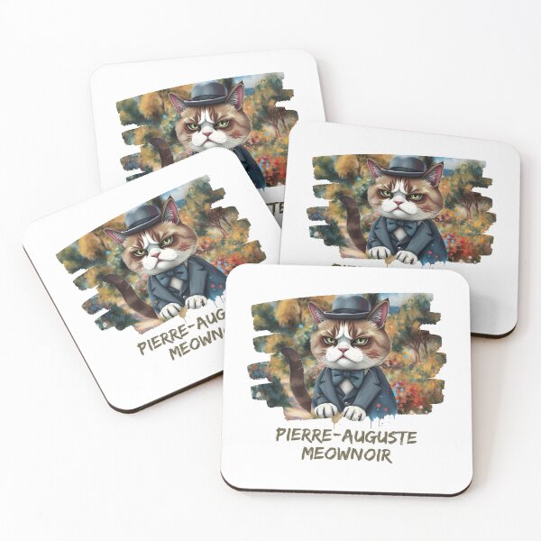Item preview, Pierre-Auguste Meownoir | Impressionist-Inspired Cat Meme for Mysterious Souls designed and sold by Ryldra-Art.