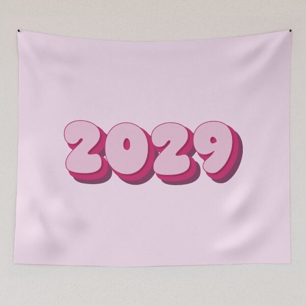 Item preview, 2029 Year - Twenty Twenty Nine - Pale Pink - Hot Pink - Magenta - Typography - Class of 2029 - New Year 2029 designed and sold by TheIconShop.