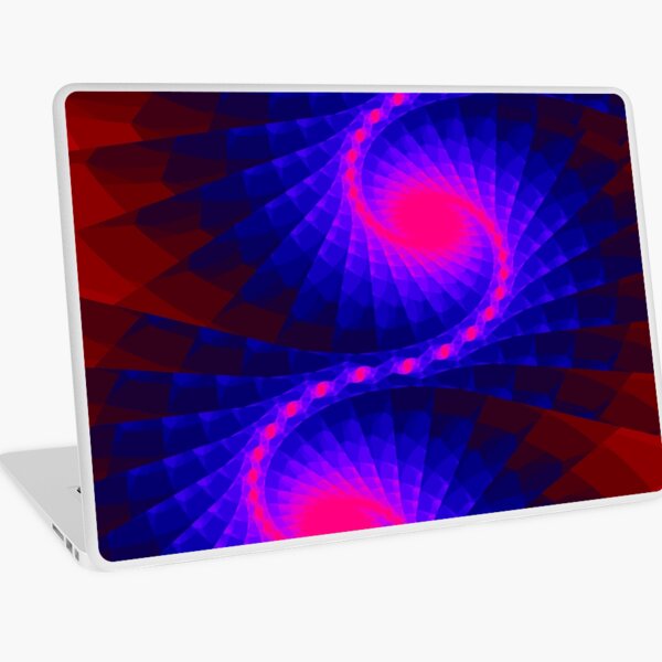 Bold Reds and Blues Fractal Design by Green Bee Mee Laptop Skin