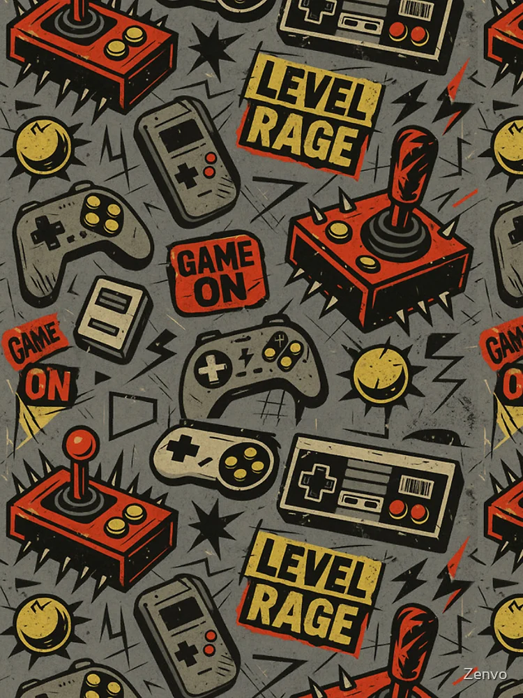 Thumbnail 4 of 4, iPhone Case, Level Rage: Retro Gamer Pattern designed and sold by Zenvo.