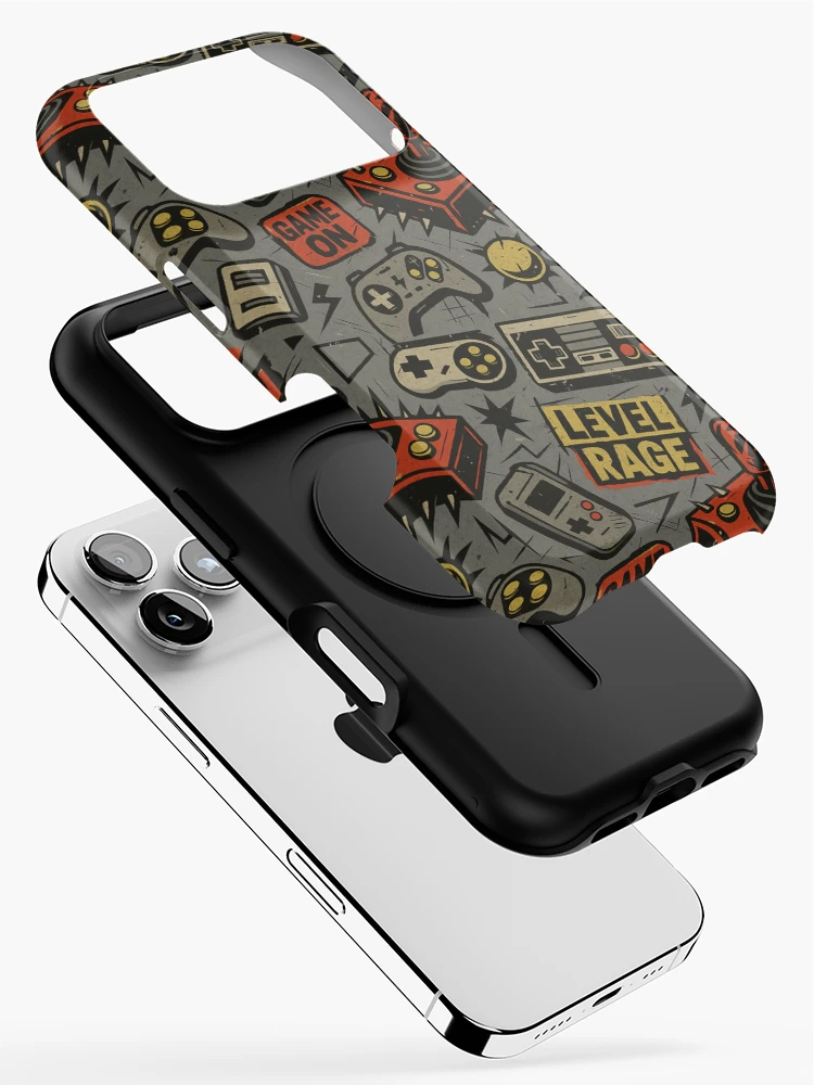 Thumbnail 2 of 4, iPhone Case, Level Rage: Retro Gamer Pattern designed and sold by Zenvo.