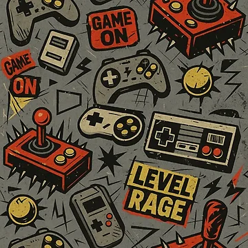 Artwork thumbnail, Level Rage: Retro Gamer Pattern by Zenvo