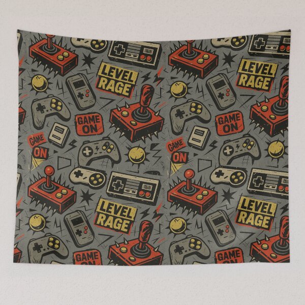 Item preview, Level Rage: Retro Gamer Pattern designed and sold by Zenvo.