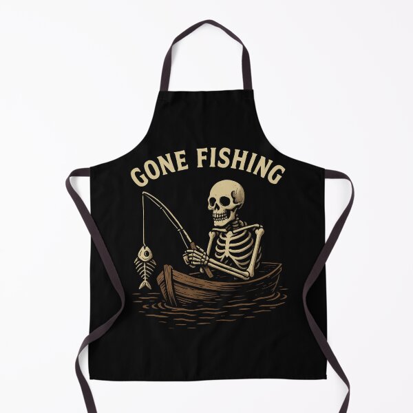 Item preview, Gone Fishing – Skeleton Humor for Fishermen and Goths designed and sold by A Sinister Sly.