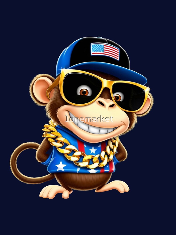 Aperçu 7 sur 7. T-shirt oversize avec l'œuvre whimsical cartoon monkey, with a mischievous grin and bright créée et vendue par 1onemarket.