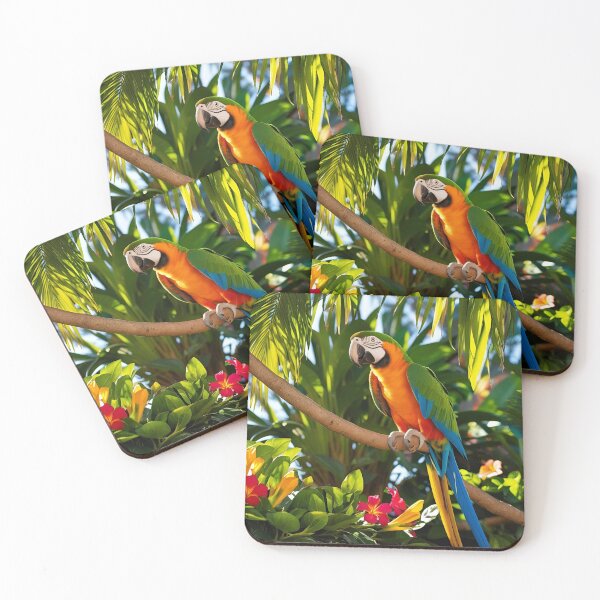 Item preview, Parrot, and amazing beautiful flowers around   designed and sold by Hope-it-fits.