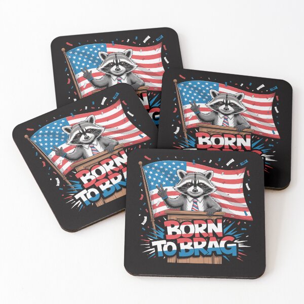 Item preview, Feral But Free 4th of July – Born To Brag Raccoon Shirt designed and sold by Slavicsoul.
