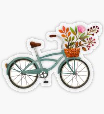 Herbstfahrradfahrt auf weißen Hintergrund Transparenter Sticker
