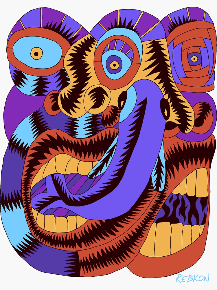 Thumbnail 3 of 3, Sticker, Fish Breath designed and sold by RebKonDesign.