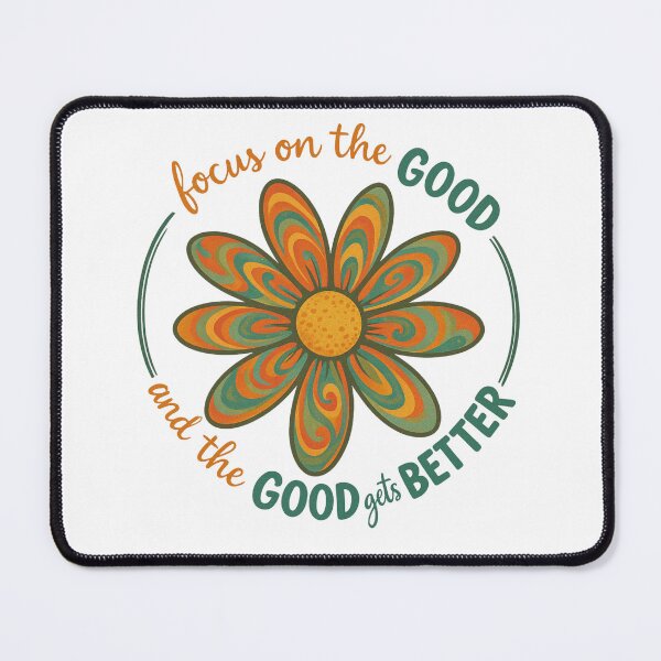 Item preview, Focus on the Good – Retro Wildflower, Positive Mindset, Mental Health Quote designed and sold by HEI DesignPartners.