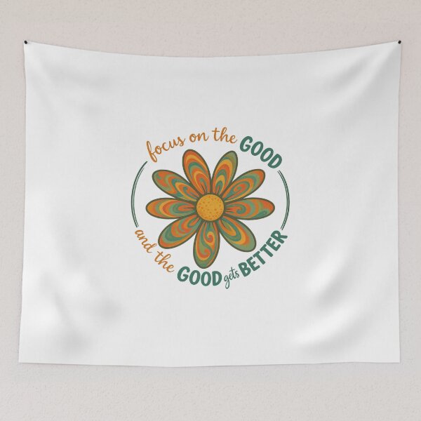Item preview, Focus on the Good – Retro Wildflower, Positive Mindset, Mental Health Quote designed and sold by HEI DesignPartners.