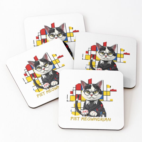Item preview, Piet Meowndrian | Minimalist Cat Meme with Bold Lines & Colors designed and sold by Ryldra-Art.