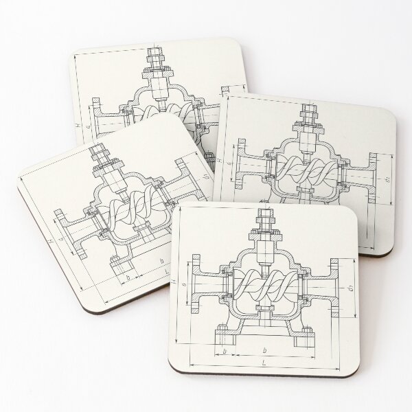 Item preview, Engineering Aesthetics – Twin Screw Pump Blueprint designed and sold by Krasawcew.